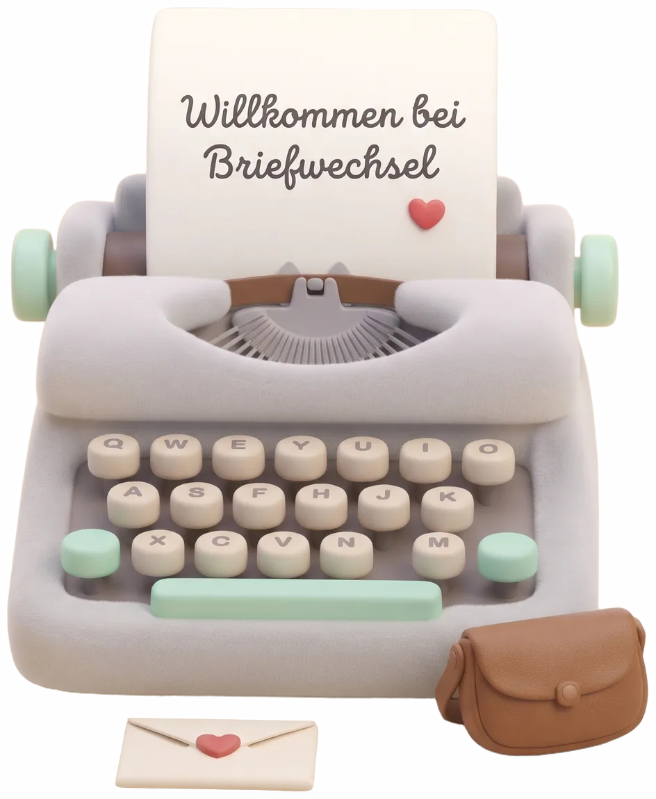 Schreibmaschine mit Brief: Willkommen bei Briefwechsel